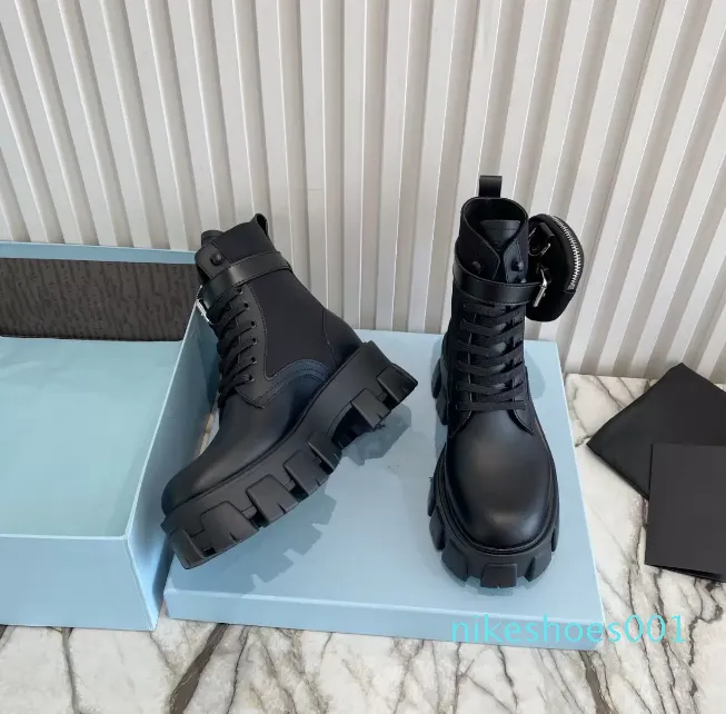 2022 buty inspirowane wojskiem buty bojowe nylonowa torebka przymocowana do kostki z kostkami z paskiem but najwyższej jakości czarne matowe skórzane buty