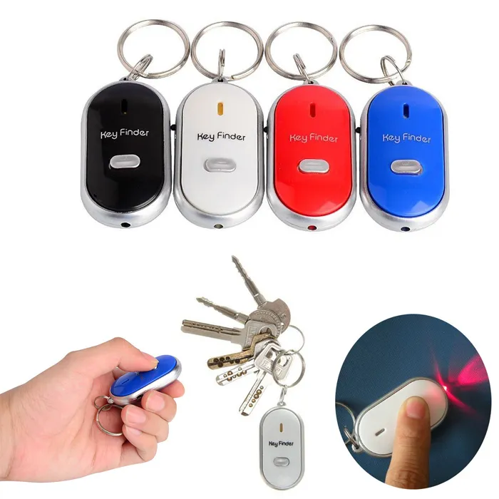 500 pz Casa Giardino Fischio Controllo del Suono LED Key Finder Localizzatore Anti-Perso Catena Chiave Localizador de Chave Chaveiro