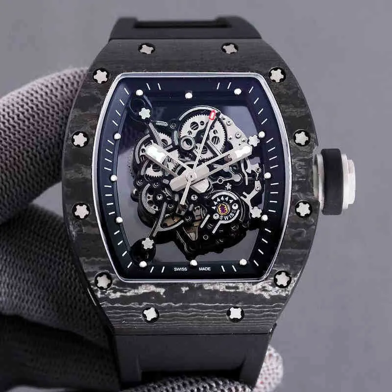 Watches Wristwatch Designer Luxury Mens Mechanics Watches Richa Milles Wristwatch Business Leisure RM055 Automatic Mechanical Black Carbon 1rjo
