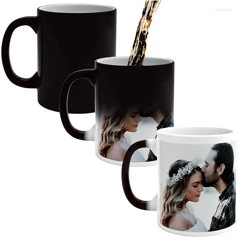 Mugs Heat Sensitive Personalized Magic Mug Custom Made Color Changing Coffee With Po H1228