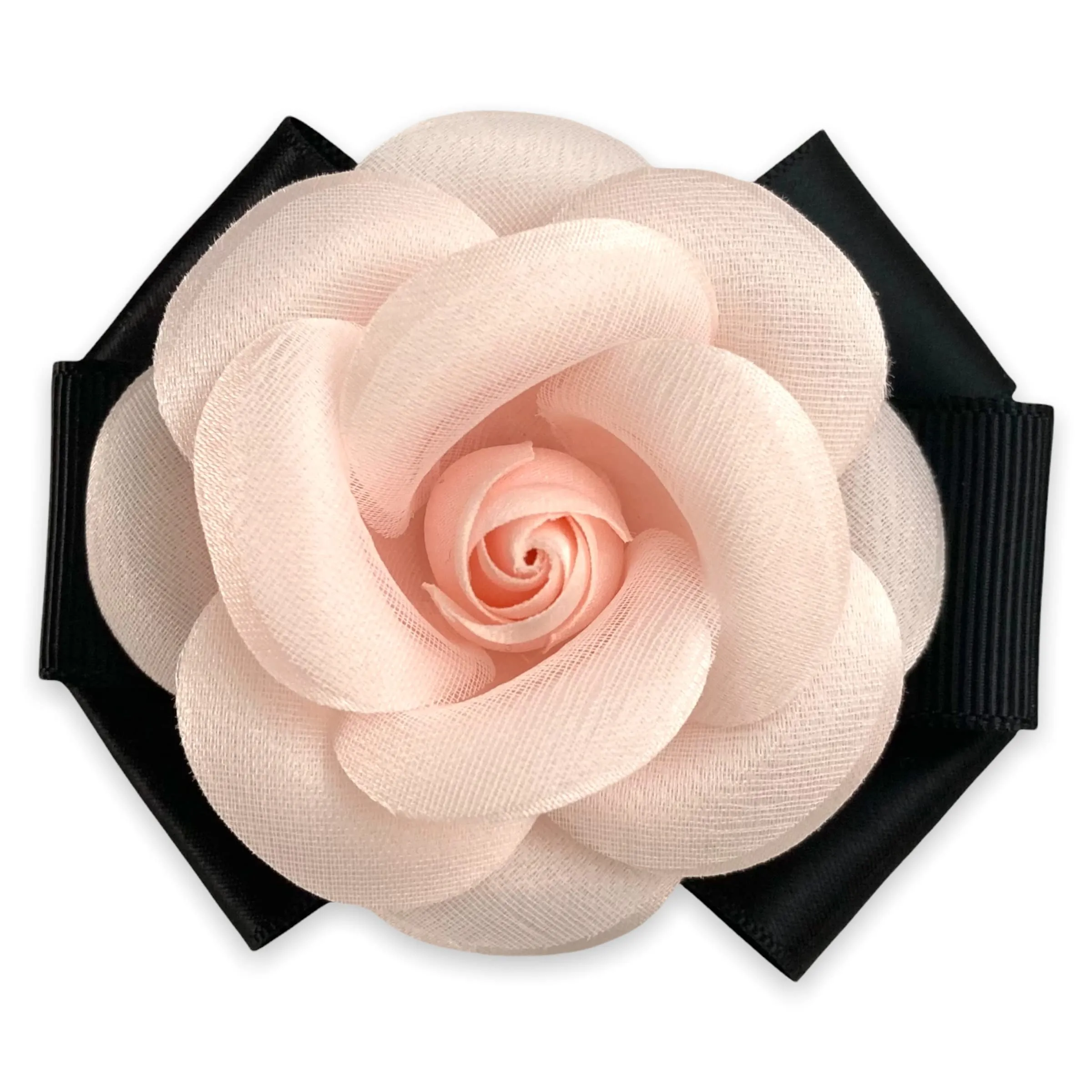 Stift broscher camellia tyg blomma svart båge hårklämma och brosch stift tillbehör gåvor för kvinnor bröllop fest dropp deli amajewelry amxof