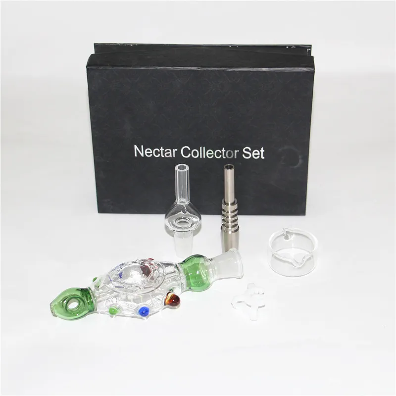 Kit de narguilé Nectar avec emballage individuel, embout en quartz de 14 mm, embouts en titane GR2, collecteur de cendres, bangs