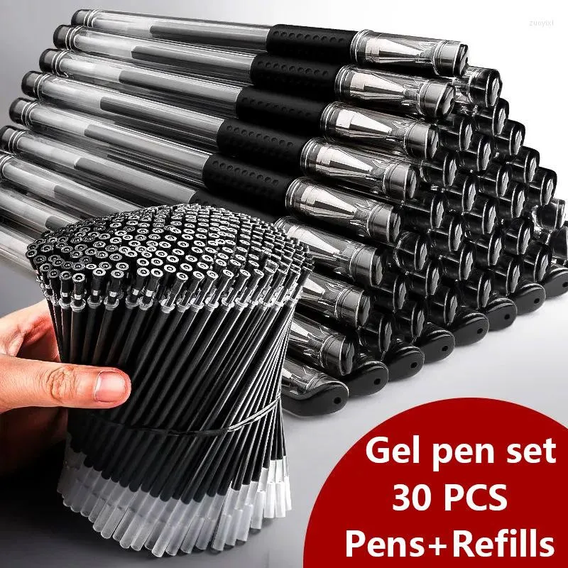 Gel Pen Pen Set School Supplies Black Blue Red Ink Color 0,5 mm Ballpoint Studenci Office Artykuły papiernicze