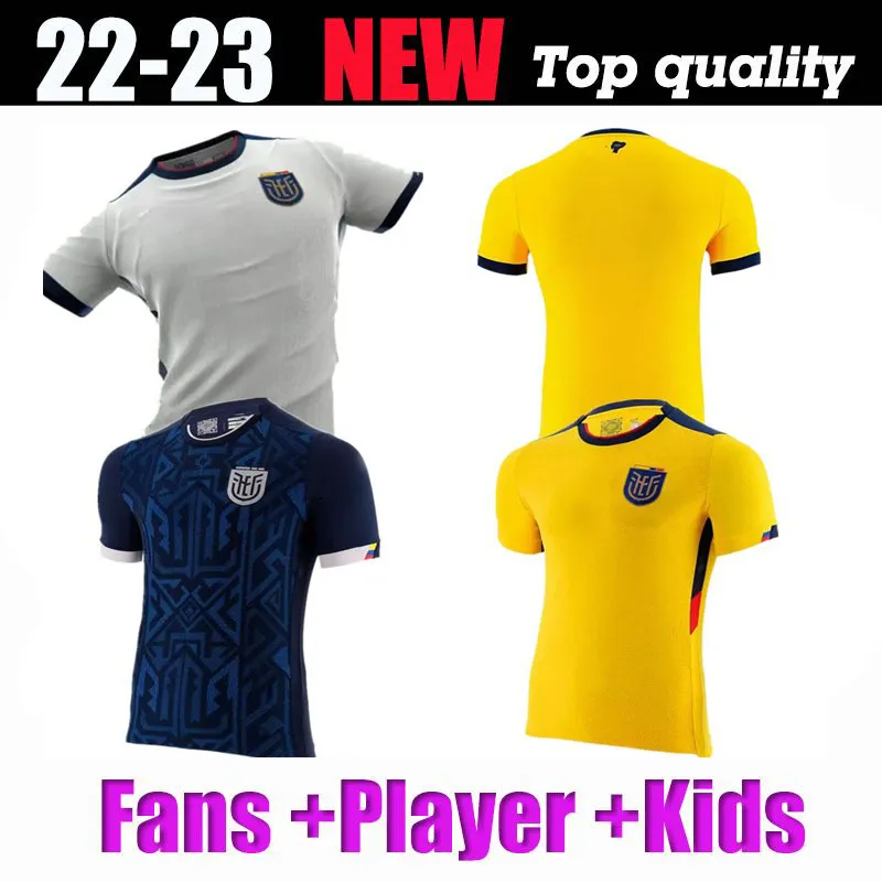 Ecuador 2022 World Cup Soccer Jersey Home Ywllow Away Biue Pervis