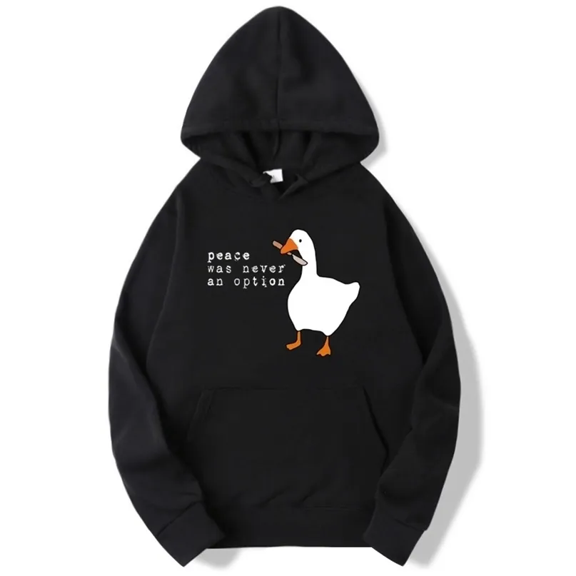 Męskie bluzy bluzy jesienne zima sudadera hombre pokój nigdy nie był opcją Goose Hoodie unisex z kapturem dla kobiet 220929