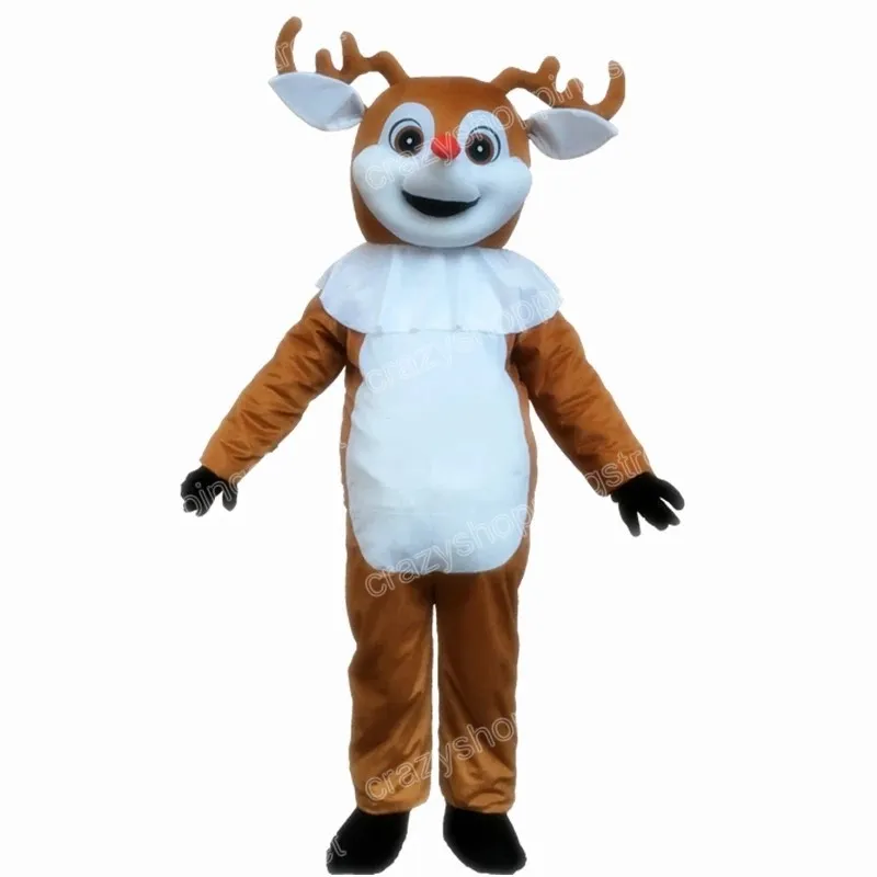 Cadılar Bayramı Brown Deer Maskot Kostüm Karikatür Hayvan Karakter Kıyafetleri Takım Yetişkinler Noel Karnaval Partisi Açık Mekan Kıyafet Reklam Takımları