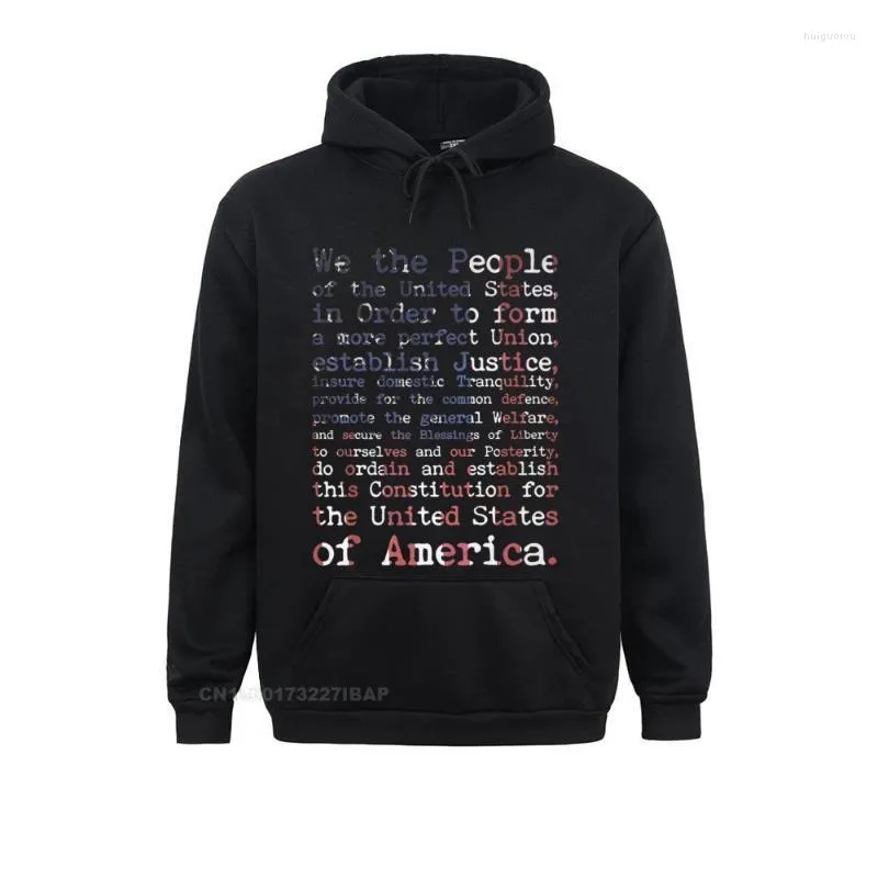 Men's Hoodies Men's & Sweatshirts United States Constitution Preamble On American Flag Shirt Camisa Company Long Sleeve Mens Simple
