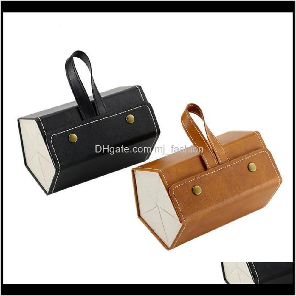 Pouches Bags Jewelry Packaging & Display Jewelry5 Slots Foldable Multiple Pu Leather Sunglasses Eyeglasses Travel Organizer Case 243I