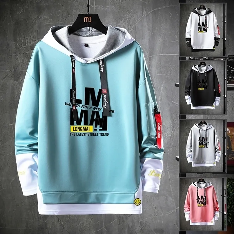 Moletons masculinos moletons harajuku homens japonês estilo hip hop carta de streetwear casual letra imprimida masculino cair ombro 220929