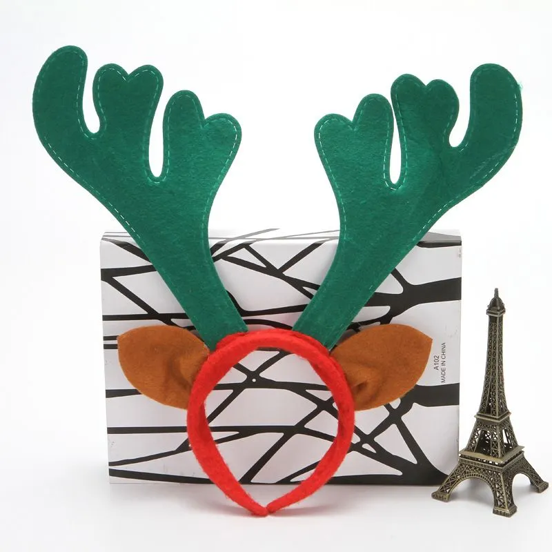 Christmas Antler Headband Elk Hair Hoop Reindeer Hair Accessory Festival Decoration HH22-293