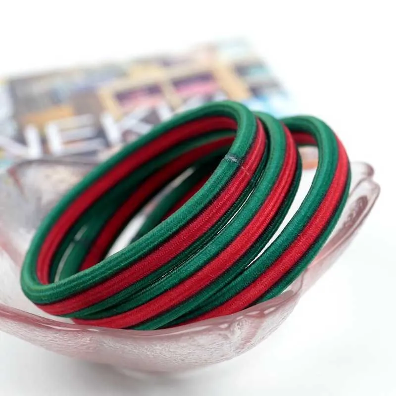 Südkorea Design Haarschmuck Kordel Gummi Haargummi Gummiband Ring Seil Grün Rot Farbkreis Dehnbar Scrunchy Pferdeschwanzhalter Mädchen Dame Stirnband Kopfbedeckung