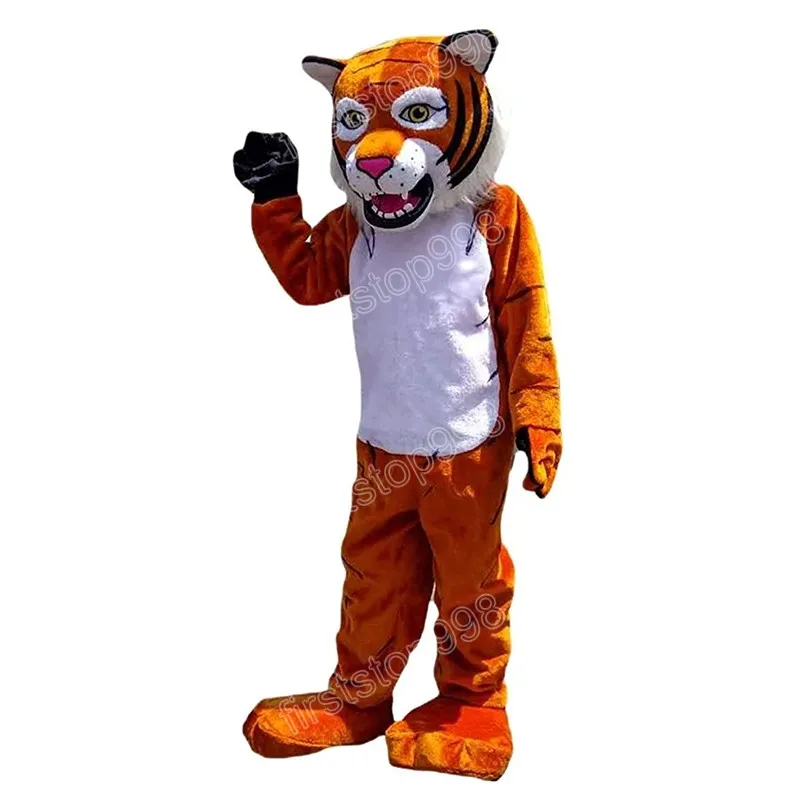 Halloween Cute Tiger Mascot Costume simulation Cartoon Anime theme character Adults Size Christmas Outdoor Advertising Outfit Suit