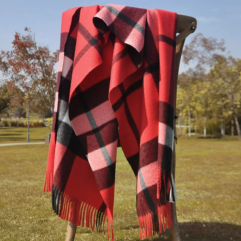 Schal Designer Schal Kaschmir Designerski Szal Schals für Frauen Große weiche Wraps Decke Grob Übergroß Winter Herbst Warm Schwarz Blau Große Tartan Schals Wickelschal