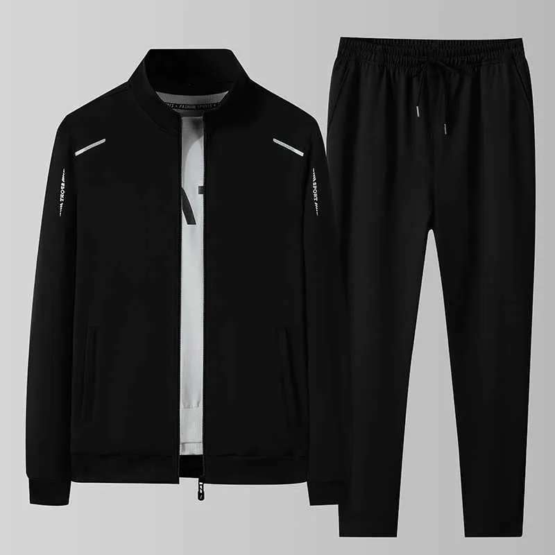 Męskie dresy męskie Set Sportswear Spring Autumn Dwuczęściowe zestawy sportowe Kurtka Spit Sweatsuit Męska odzież Patchworka Positor Plus w rozmiarze G220927