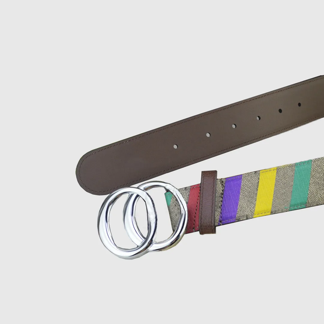 Luxury Designer Belt 4.0cm Classic Business Casual Men's Striped Belt in Beige and Ebony Canvas Combination Interpret Modern Fashion Style Double G buckle