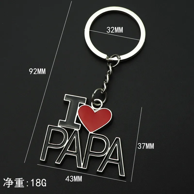 Creative Letter Keychain Pendant Family Keyring Mom And Dad Metal Keychains Decoration Key Chain Parents Gift DH8971