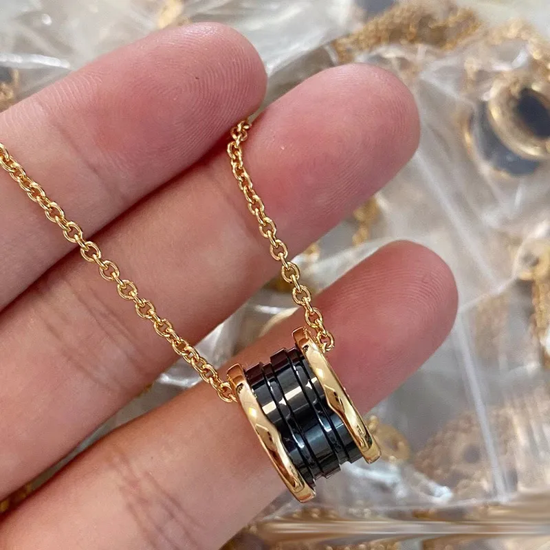 Женские ожерелья с подвесками из розового золота, керамическая пара, цепочка на ключицу, роскошные дизайнерские ювелирные изделия