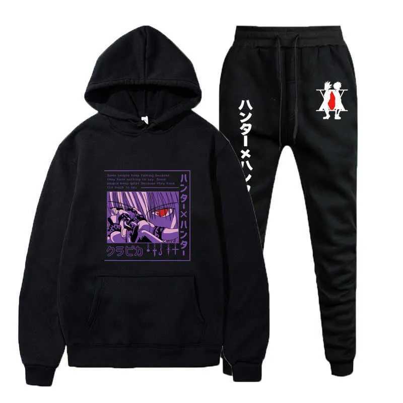 رجال المسارات للرجال Anime Hunter X Hunter Tracksuits Hoodies and Pants اثنين