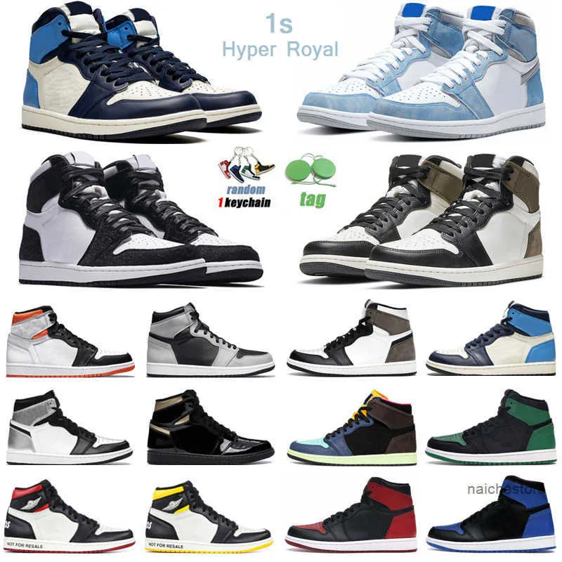 Sapatos originais 1s hiper royal high OG Basketball Men Mulheres 1 Seafoam Pólen Azul Militar Electro Orange Dark Mocha Mens Tra Jordon