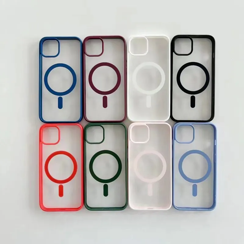 Voor iPhone-hoesjes draadloos opladen magnetische telefooncase 14 13 Pro max huidvriendelijke transparante acryl magische cover