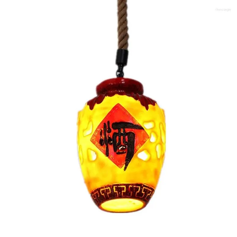 Pendant Lamps Wine Jar Tanks Chandelier Chinese Restaurant Tavern Door El Decoration Pot