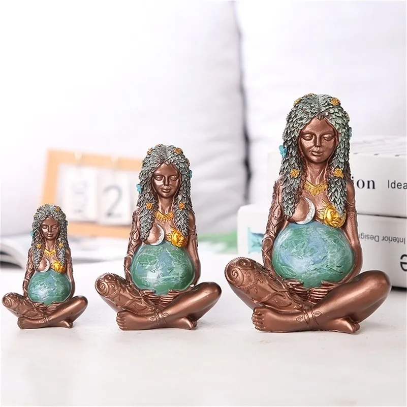 Decorative Objects Figurines Mother Earth Gaia Statue Resin Crafts Ornaments Millennial Mythic Home Goddess of Art Desktop Gifts Decorations 220928