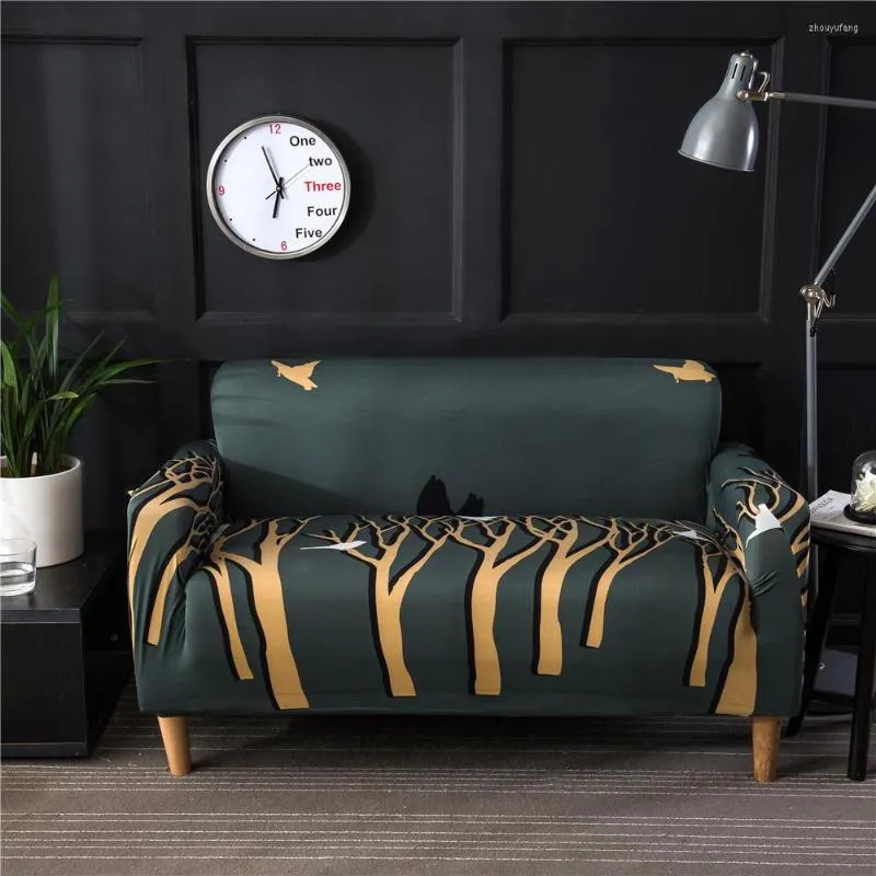 Stoelbedekkingen Universele elastische stretch bank couch cover bomen bedrukt volle worp hoekkoffers voor meubels fauteuil