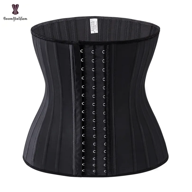 Womens Shapers Black Cream 3 Hook And Eye 25 Steel Booned Latex Waist Trainer Fajas Girdle Sashes Waistband Plus Size Underwear Corselet Women 220929