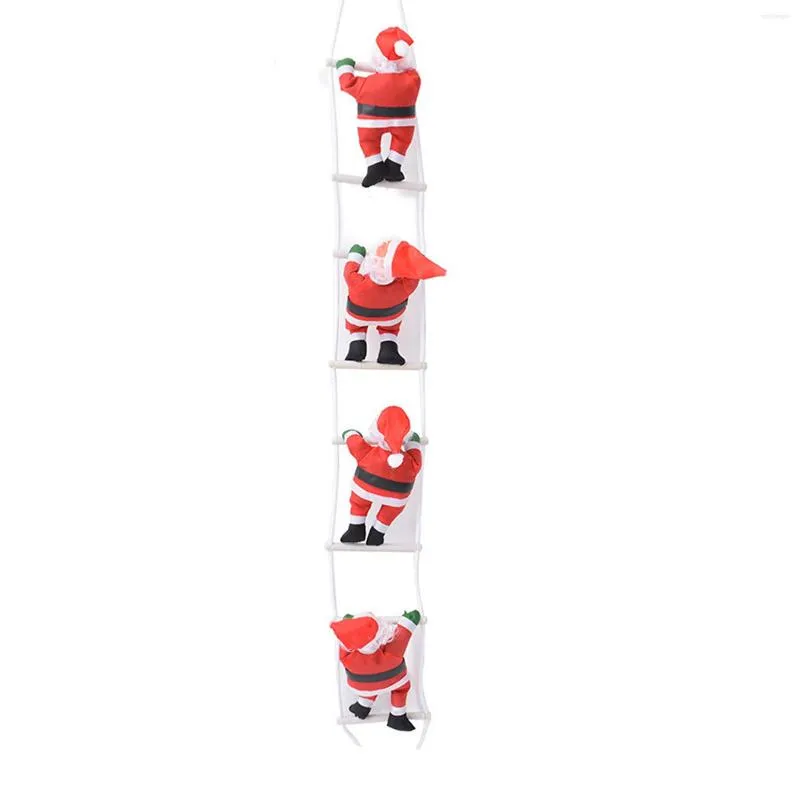 Decorações de Natal 20cm/25cm Papai Noel escalando em árvores de natal escada de corda para a porta de festa para a porta