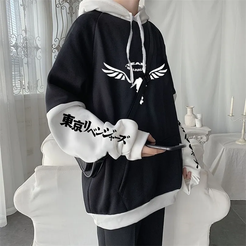 Men's Hoodies Sweatshirts Tokyo Manji Gang Manga Revengers Japanese Anime Women Sweatshirt Winter Goth Aesthetics Clothes Fake Two Piece 220929