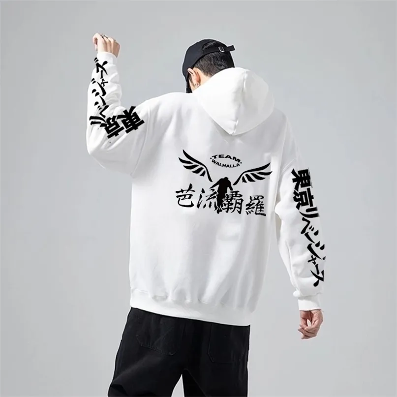 Herrtröjor tröjor gambar valhalla tokyo hämnd anime cosplay pullover casual grafisk tryckt hoodie mysiga toppar 220929