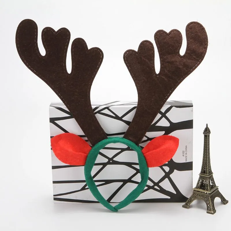 Christmas Antler Headband Elk Hair Hoop Reindeer Hair Accessory Festival Decoration HH22-293