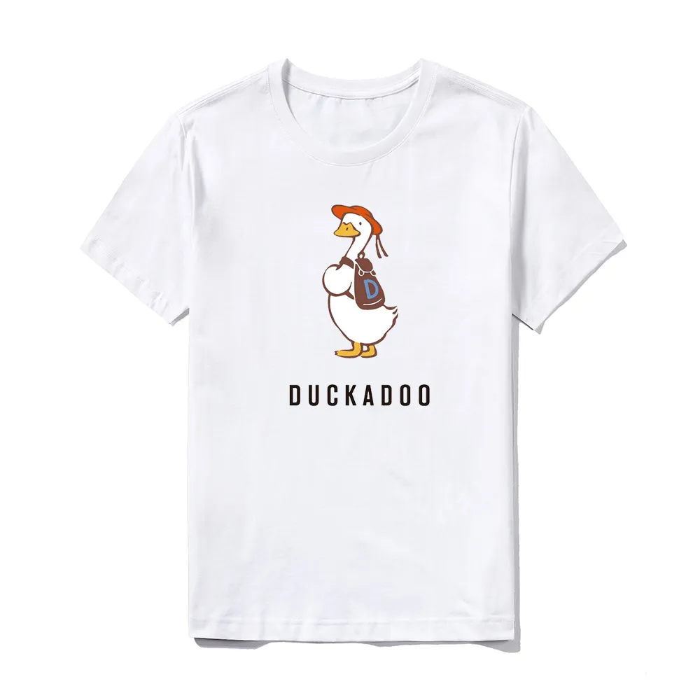 Men's Cool Cartoon Print T-shirt Summer Fashion Tops Punk T-shirt Man's Plus Size Streetwear Male Casual Duck Clothing