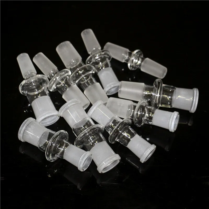 Rauchpfeifen 18 mm Stecker auf 14 mm Buchse Glasreduzierer Shishas Adapter Milchglas-Anschluss Downstem Schlitzdiffusor