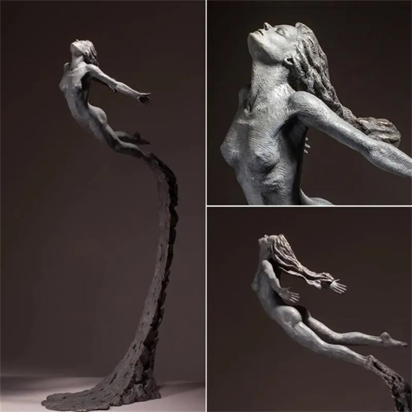 Objets décoratifs Figurines Résine Moderne Nude Art Collection Statue Sexy Fille Nue Figurine Bureau Bureau Artisanat Fait À La Main Sculpture Décor 220928
