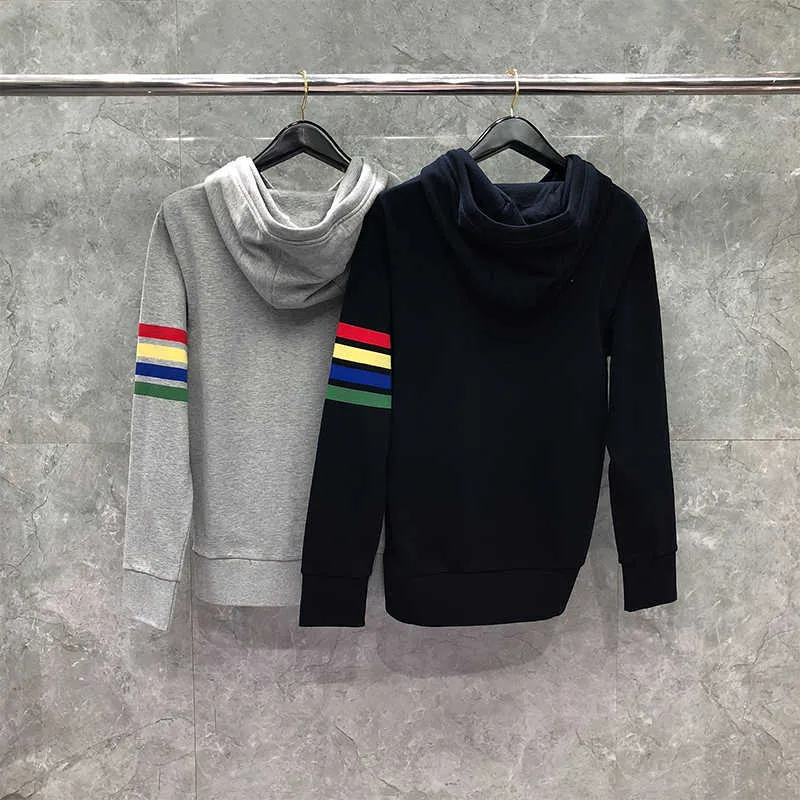 Tb Tnom Sweatshirt Autumn Winter Fashion Brand Hoodies Clothing Multicolor Boutique 4-bar Stripe Jersey Hoodie Coats Tops 808 650
