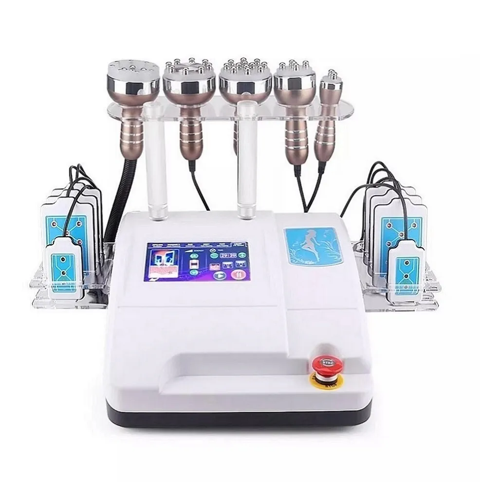 Forma del corpo Ultrasonic40K 6in1 RF Cavitazione Macchina Vuoto Laser Radio Frequenza Dimagrante Ultrasuoni Cavi Lipo Liposuzione Macchina Sottile