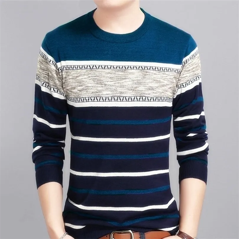 Męskie swetry marka odzieży męska sweter jesienny okrągłe kołnierzy pullover men dzianinowa koszula Slimfit Fashion Polo Sweater Streetwear MZM050 220929