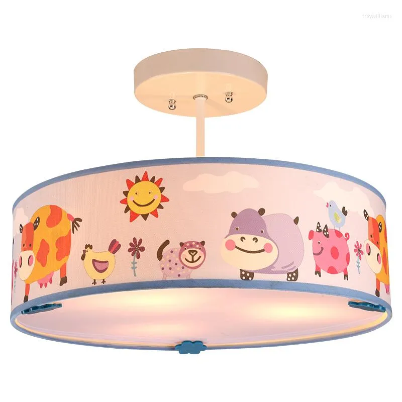 Pendant Lamps Cartoon Creative Animals LED Chandelier Boys And Girls Bedroom Children Room Lights Modern Simple Personality Fabric