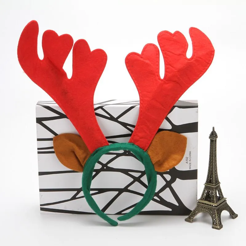 Christmas Antler Headband Elk Hair Hoop Reindeer Hair Accessory Festival Decoration HH22-293