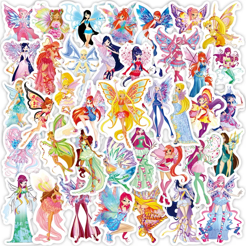 50 Cute Cartoon Butterfly Fairy Stickers - Waterproof Decals for Kids ...
