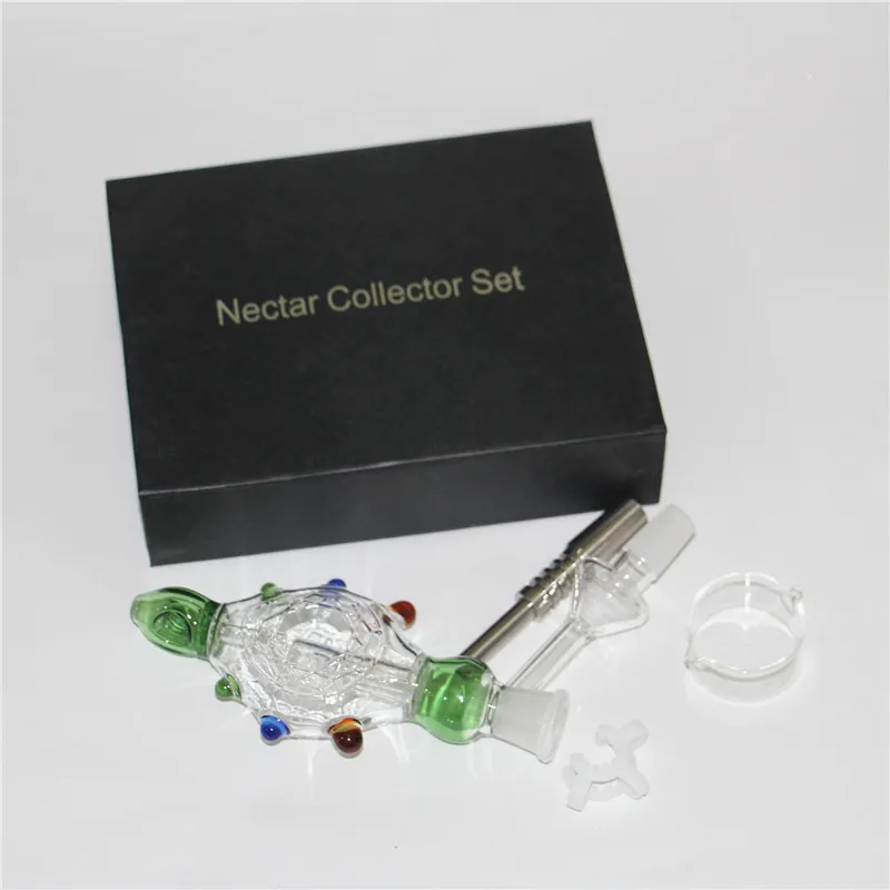 hookahs 14mm Nectar Set with Domeless Titanium nail plastic clip and tips Micro sets Glass Concentrate Dab Straw Pipes