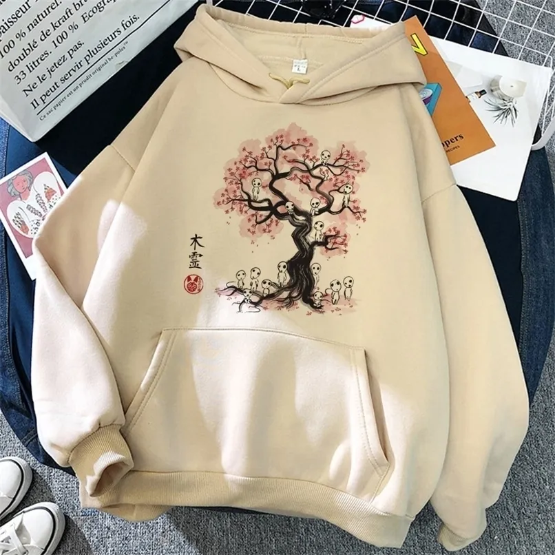 Studio con felpa con cappuccio da donna Ghibli Ghibli Totoro Anime Funny Cartoon Hoodie Women Spirited Away Away Miyazaki Hayao Selda della felpa grafica degli anni '90 220929