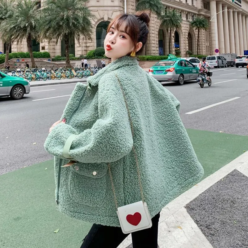 Women's Fur 2022 Autumn And Winter One-piece Coat Loose Korean Granular Cashmere Thickened Warm Lamb Wool