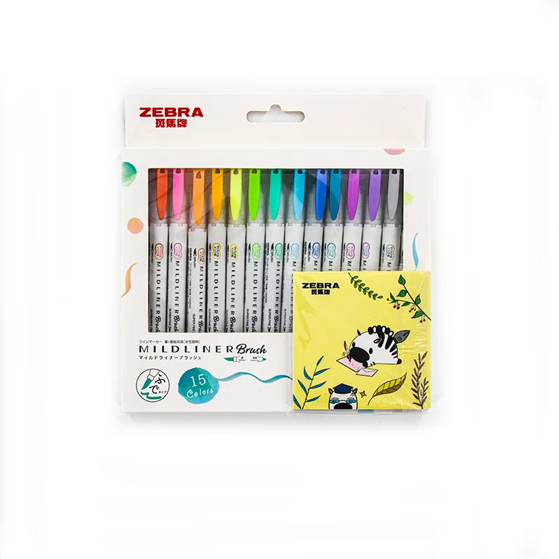 Japanese Zebra WFT8 drawing of marker - MildLiner Soft Brush