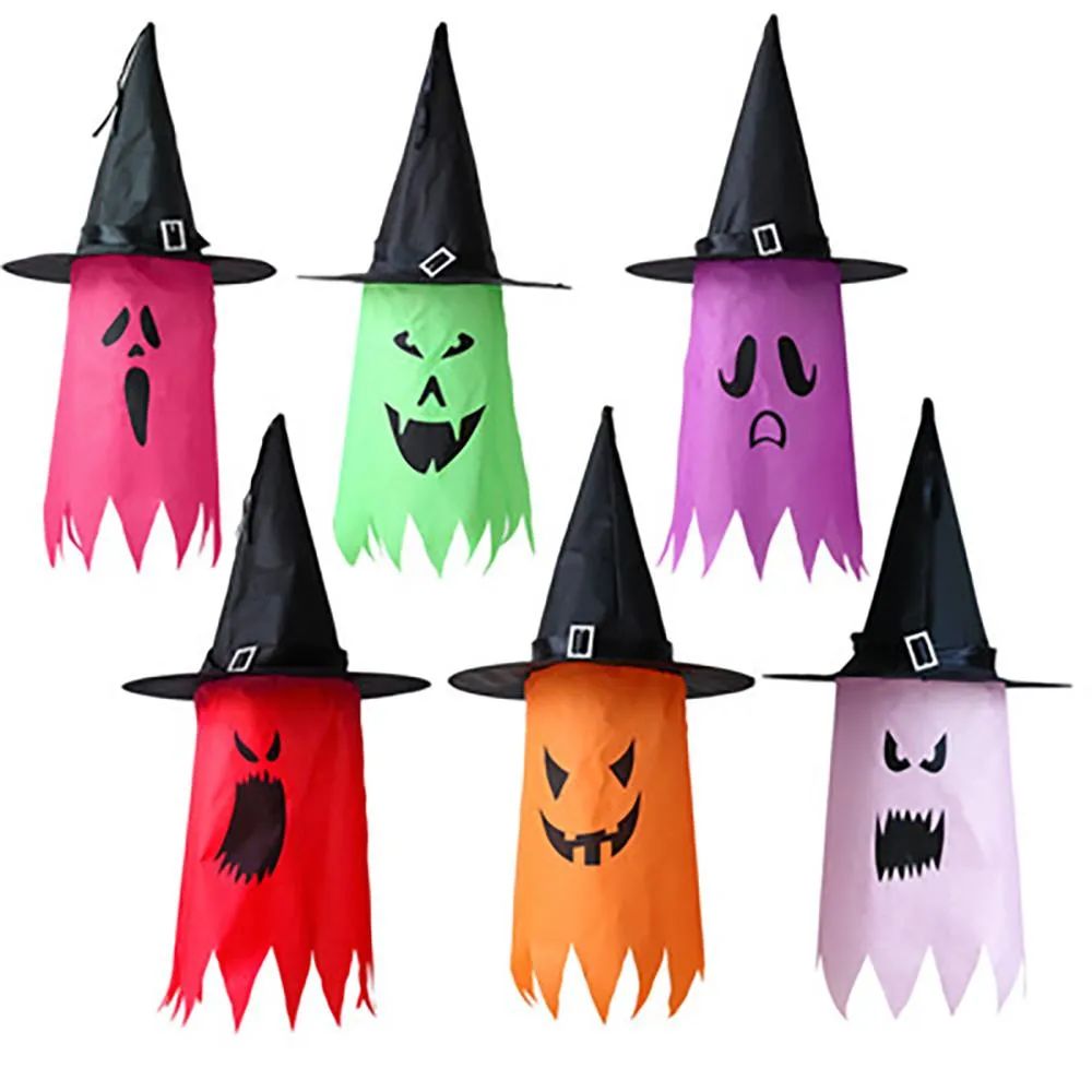 Glowing Halloween vacances LED lumières chapeaux pendentif chapeau de sorcière peut être porté sur la tête jardin maison fête fête fournitures décoration RRE14604