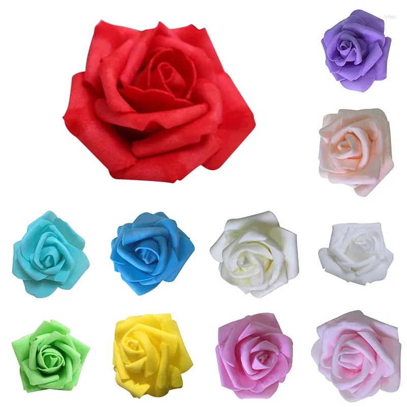 Decorative Flowers 50X Foam Roses Artificial Flower Wedding Bride Bouquet Party Decor DIY