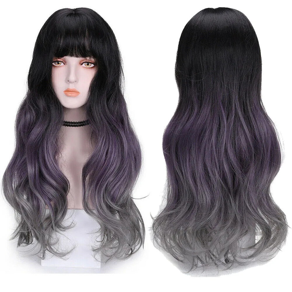 Fashion Gorgeous Women's Long Ombre Wavy Natural Full Wigs Curly Hair Cosplay wig