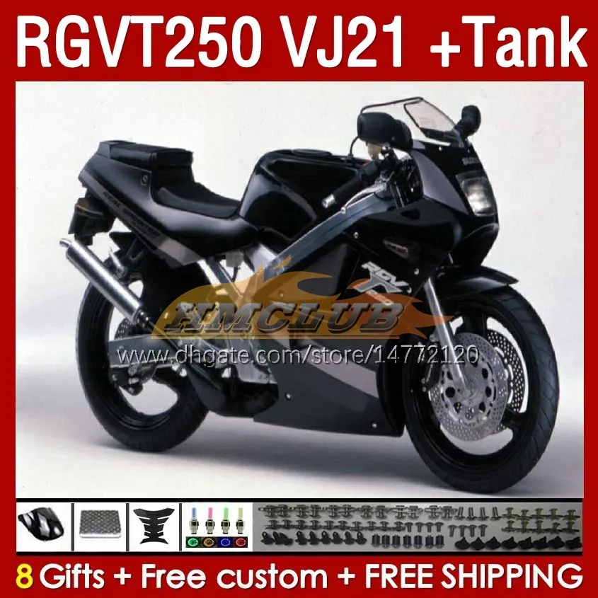 Serbatoio del kit di carena per Suzuki RGVT250 SAPC VJ21 RGV-250CC 88-89 Bodyworks 159NO.48 RGVT-250 RGV-250 RGV250 88 89 RGVT RGV 250 CC 250cc 1988 1989 Firreling Kit Glossy Glossy Black