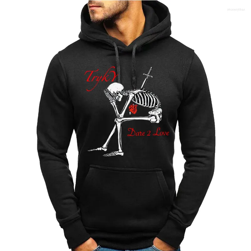 Hoods Hoodies Heren Hoodie mode Hoogwaardige Fleece Lange Mouw Street Style Loose Cool Skull Print Winter Casual Sweatshirt